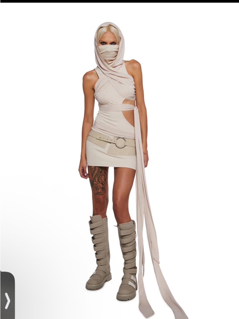Darker Wavs SIGNAL CUT OUT WRAP MINI DRESS - Picture 2 of 3